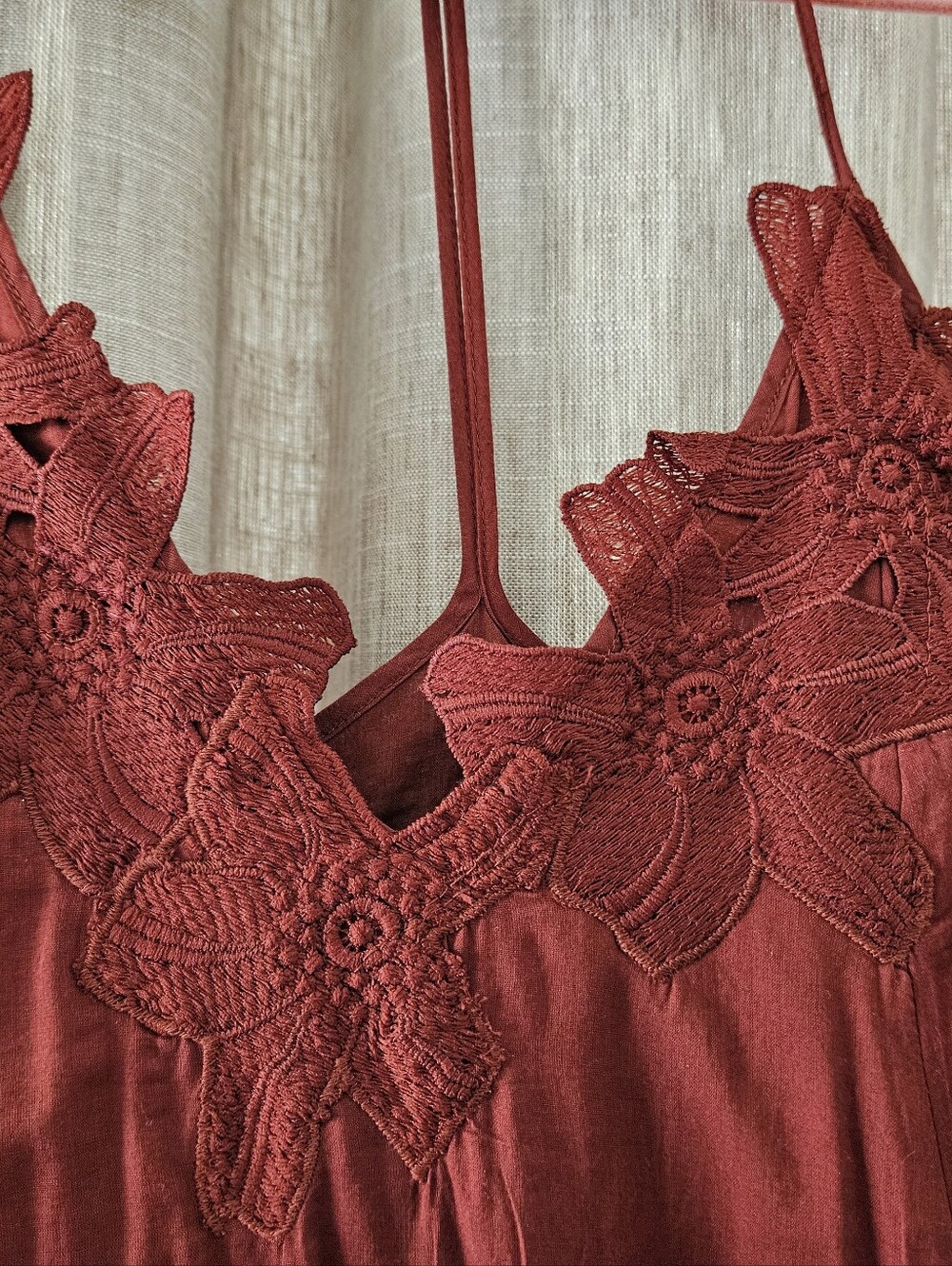 H&M Rust Sundress With Applique Flowers NWT - Picture 8 of 11